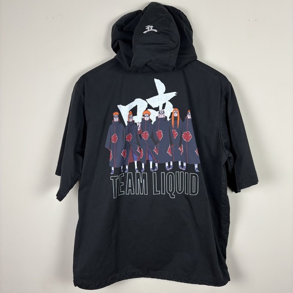 Naruto Shippuden Other - Team Liquid x Naruto Shippuden Akatsuki Tech Hoodie Jersey Mens M Black‎ Anime